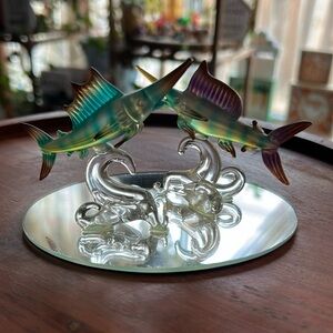 Murano-Style Art Glass Specifically Murano Sommerso Swordfish or Marlin Vintage